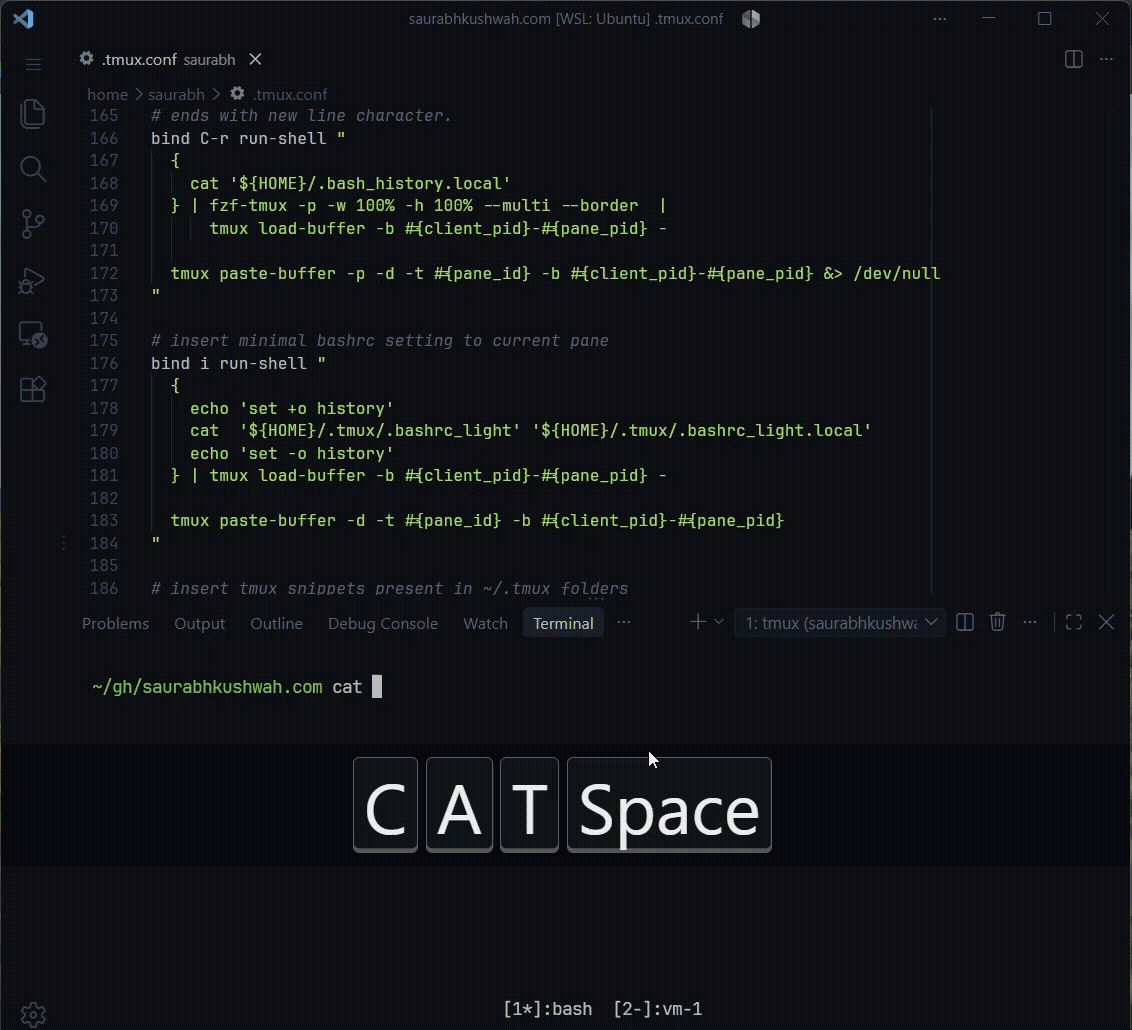 Inject command output into the terminal